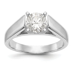 14K White Gold Peg Set 6.5mm Solitaire Engagement Ring Mounting