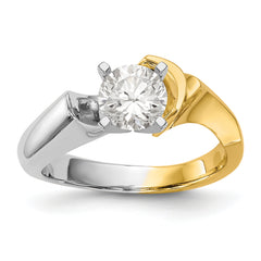 14K Two-tone Peg Set Solitaire Engagement Ring Mounting