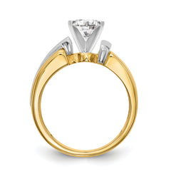 14K Two-tone Peg Set Solitaire Engagement Ring Mounting