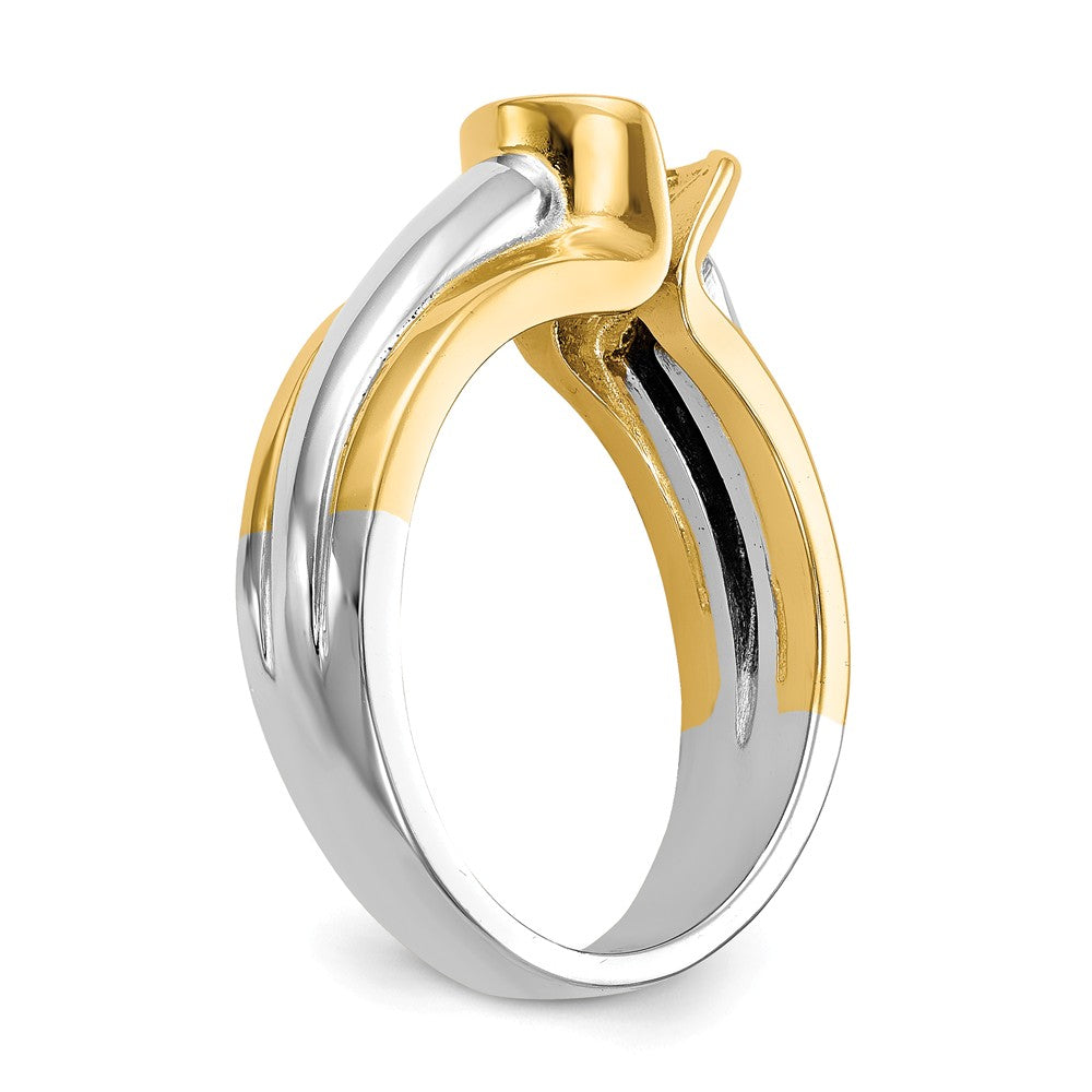 14K Two-tone Bezel Solitaire Engagement Ring Mounting