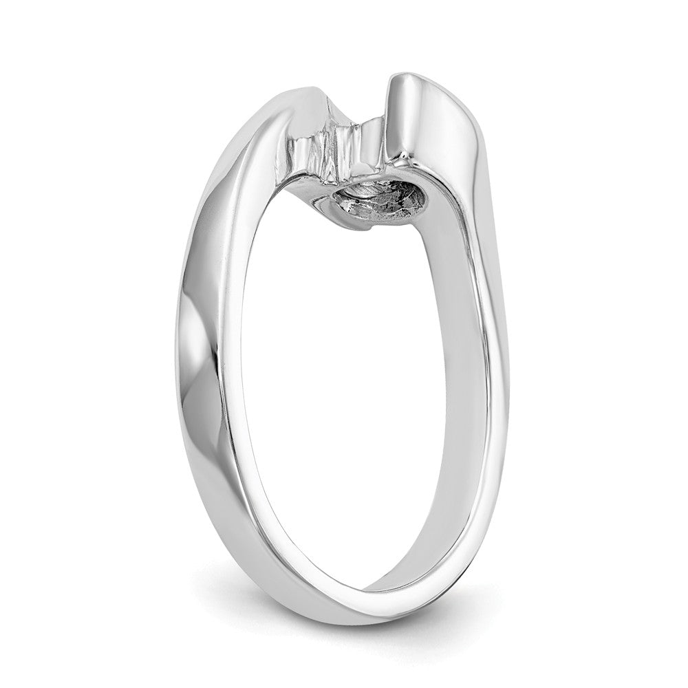 14K White Gold Bezel Solitaire Engagement Ring Mounting