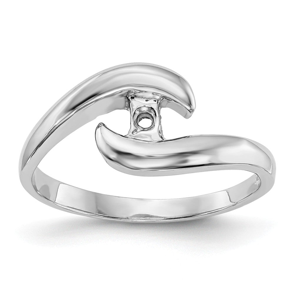 14K White Gold Peg Set Solitaire Engagement Ring Mounting