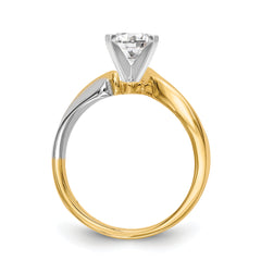 14K Two-tone Peg Set Bypass Solitaire Engagement Ring Mounting