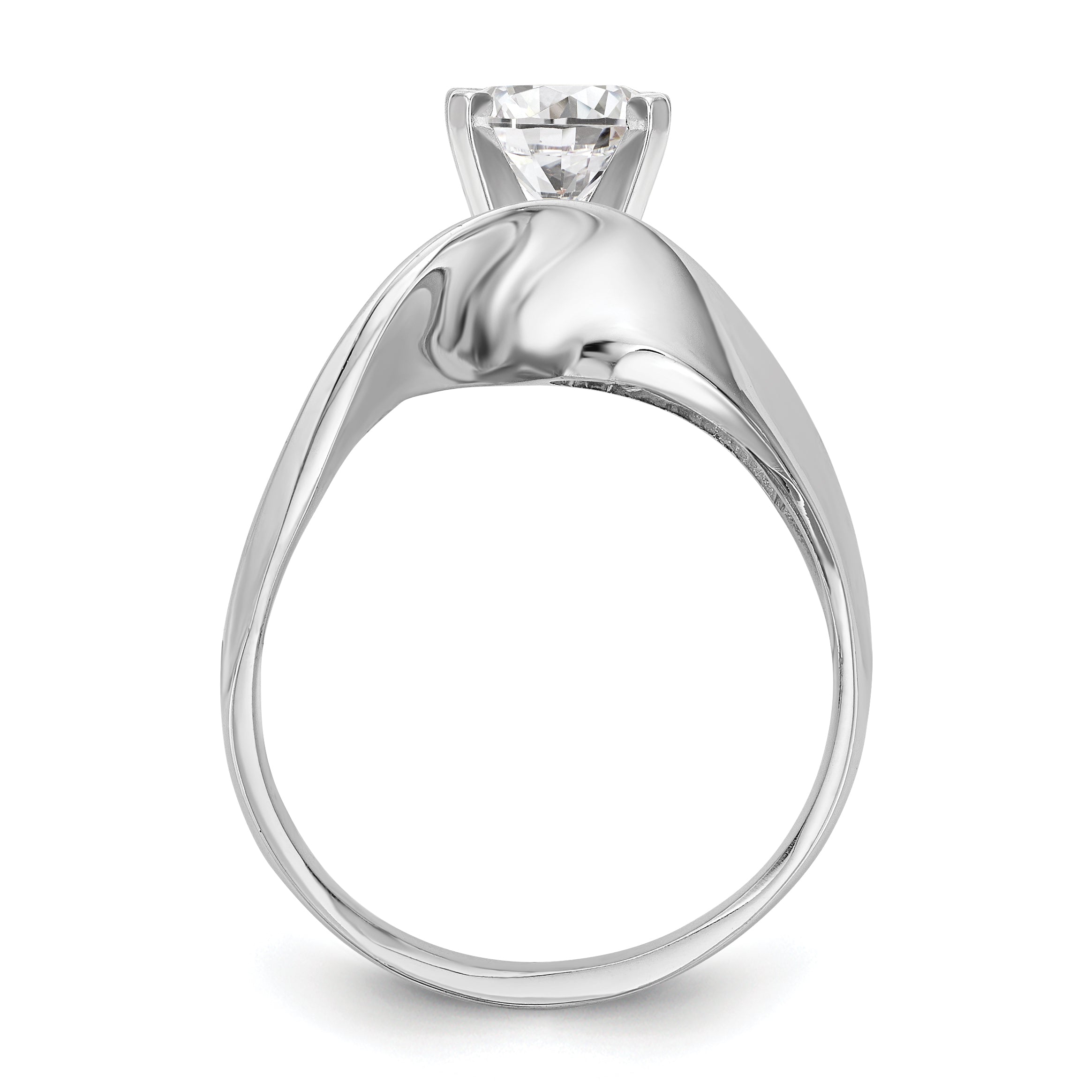 14K White Gold Peg Set Solitaire Engagement Ring Mounting