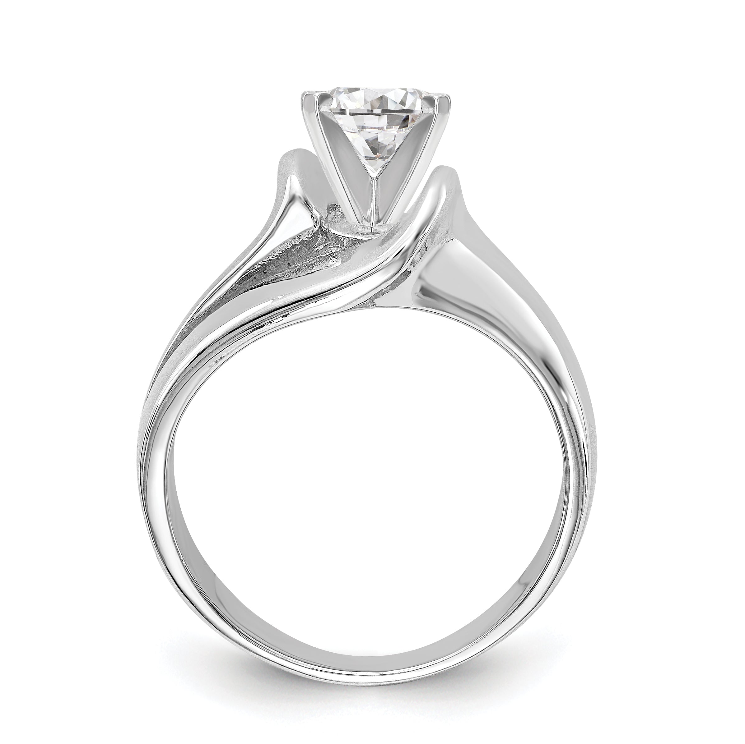 14K White Gold Peg Set Solitaire Engagement Ring Mounting