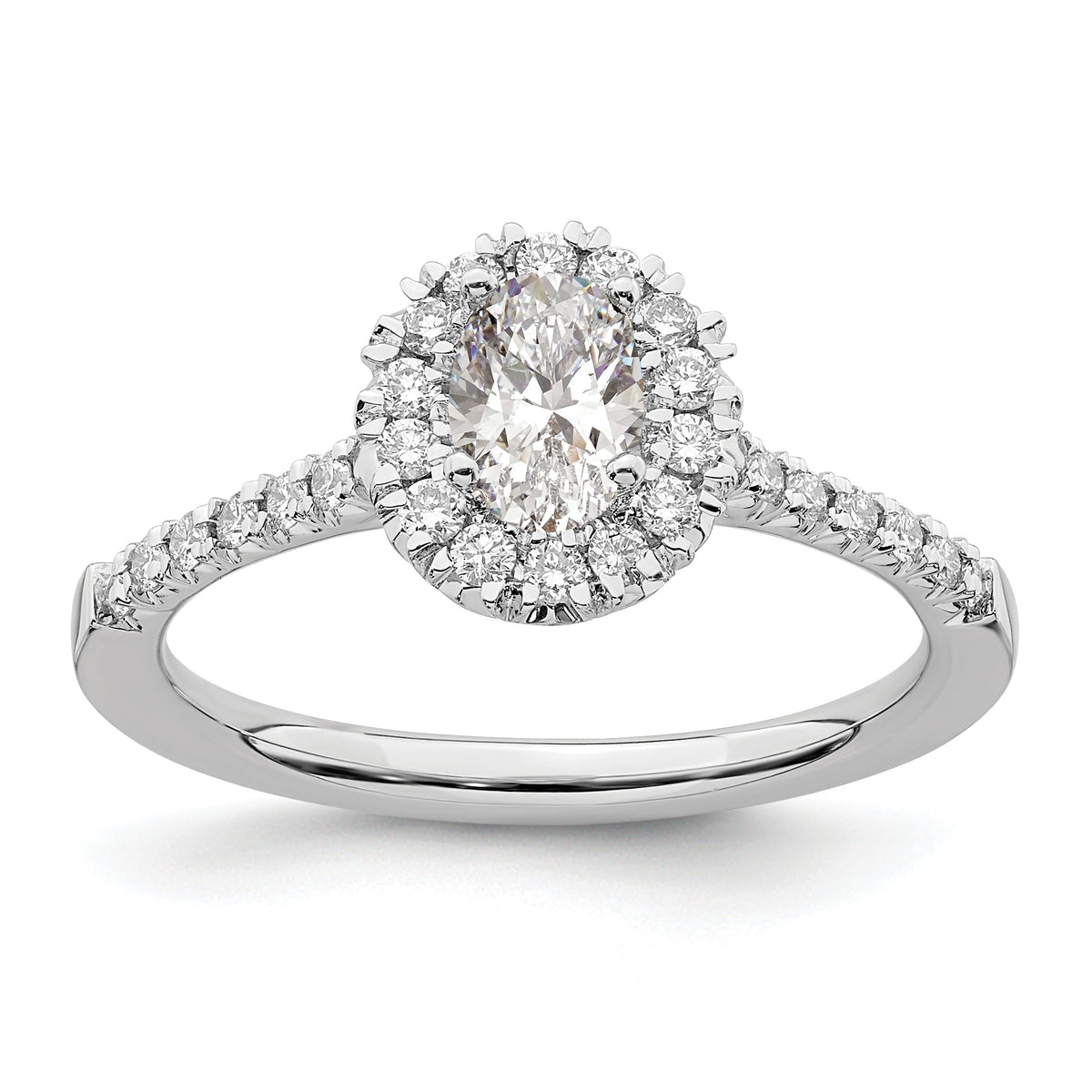 14kw Oval Halo Engagement Lab Grown Diamond VS/SI GH, Complete Ring