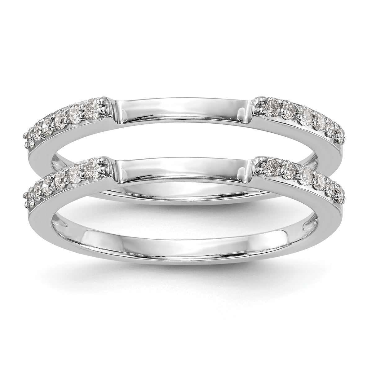 14K White Gold 1/4 carat Diamond Set of 2 Complete Wedding Bands