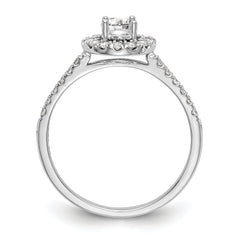 14K White Gold Round Diamond Semi-Mount Halo Engagement Ring