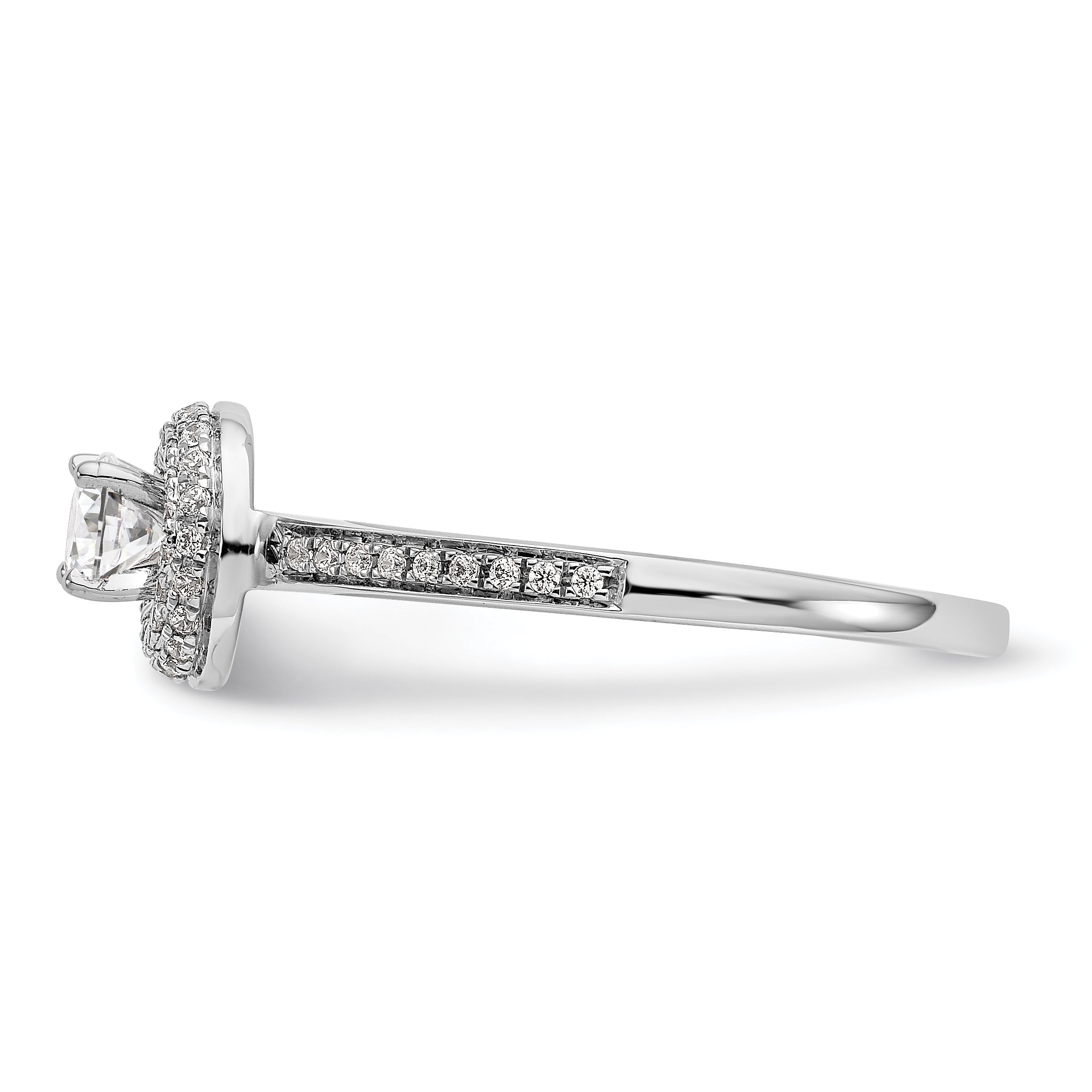 14K White Gold Lab Grown Diamond Complete Halo Engagement Ring