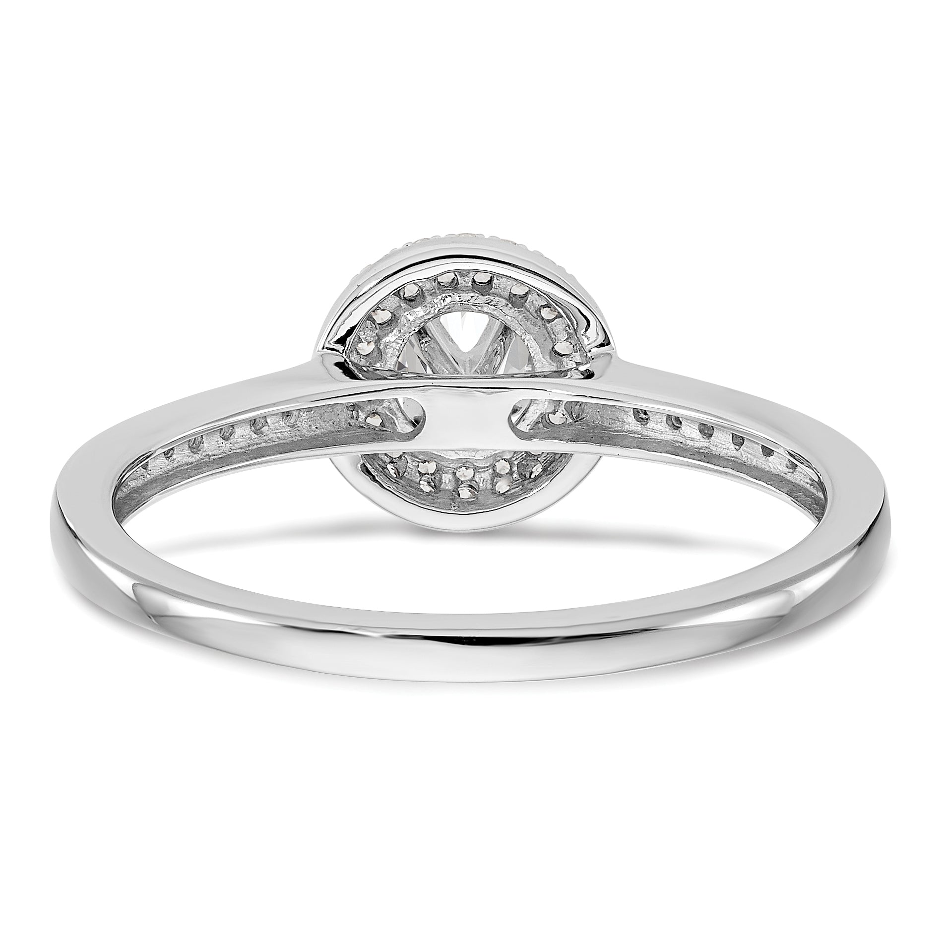 14K White Gold Lab Grown Diamond Complete Halo Engagement Ring