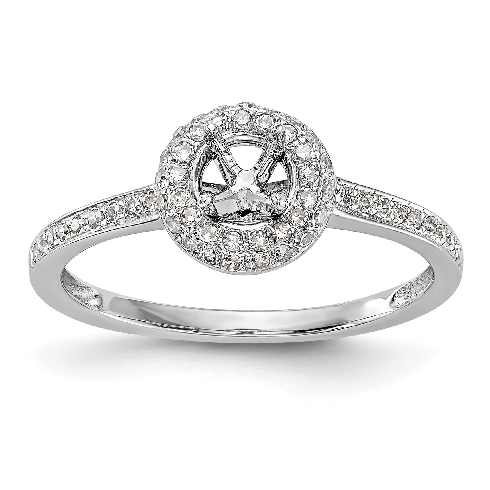 14K White Gold Lab Grown Diamond Complete Halo Engagement Ring