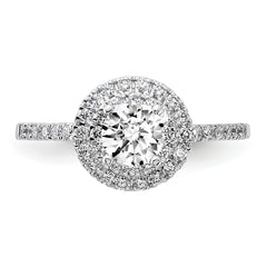 14K White Gold Diamond Complete Double Halo Engagement Ring