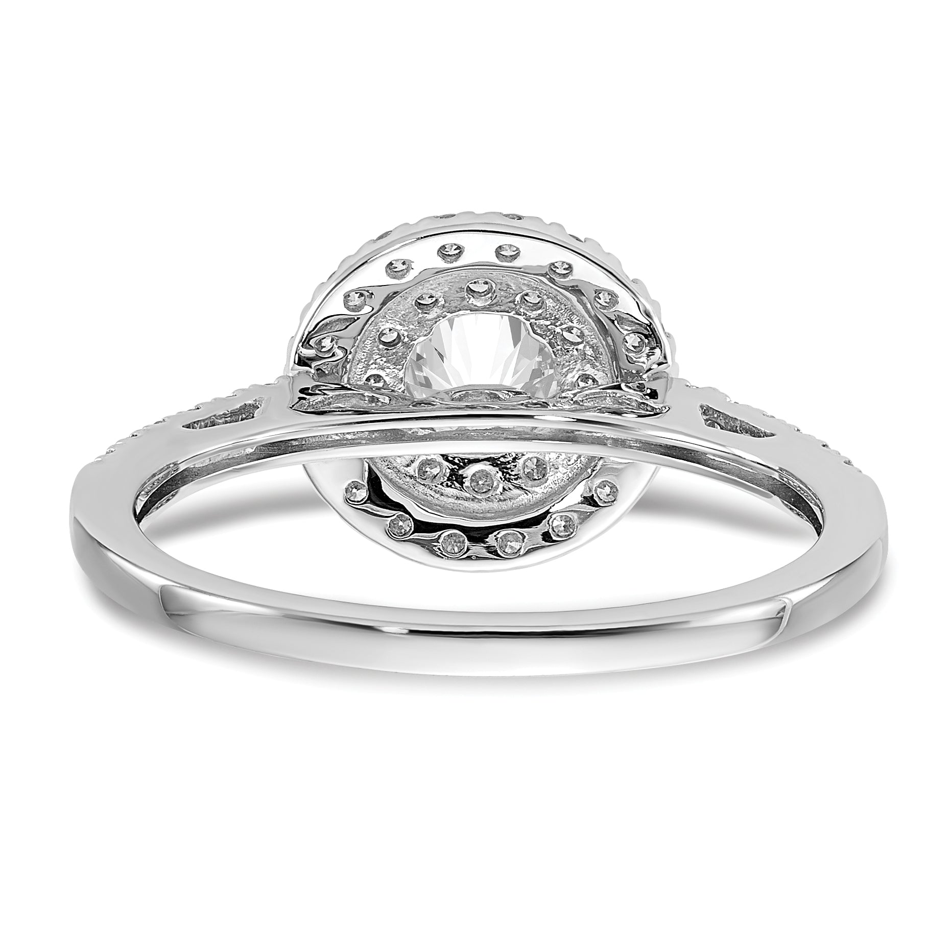 14K White Gold Diamond Complete Double Halo Engagement Ring