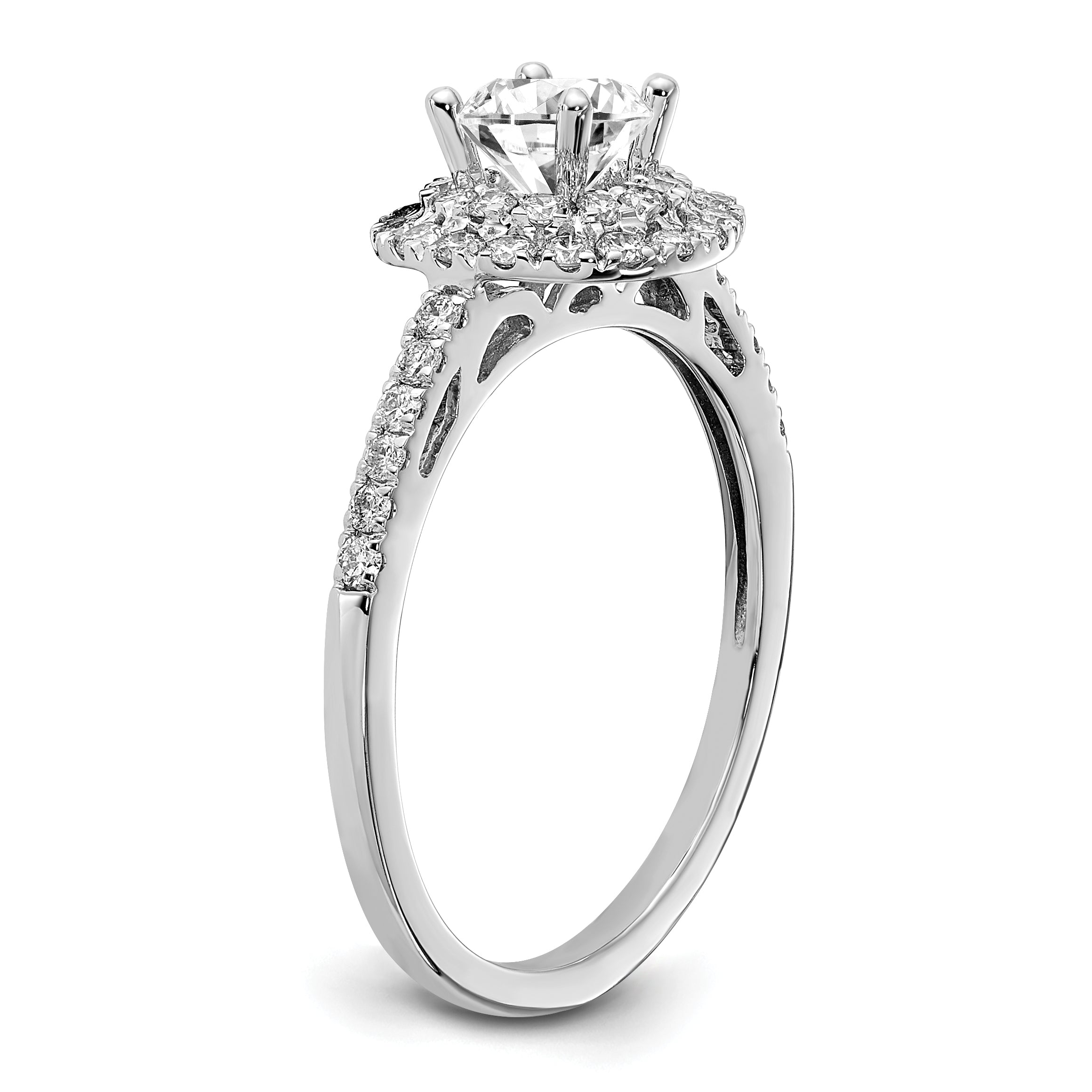 14K White Gold Diamond Complete Double Halo Engagement Ring