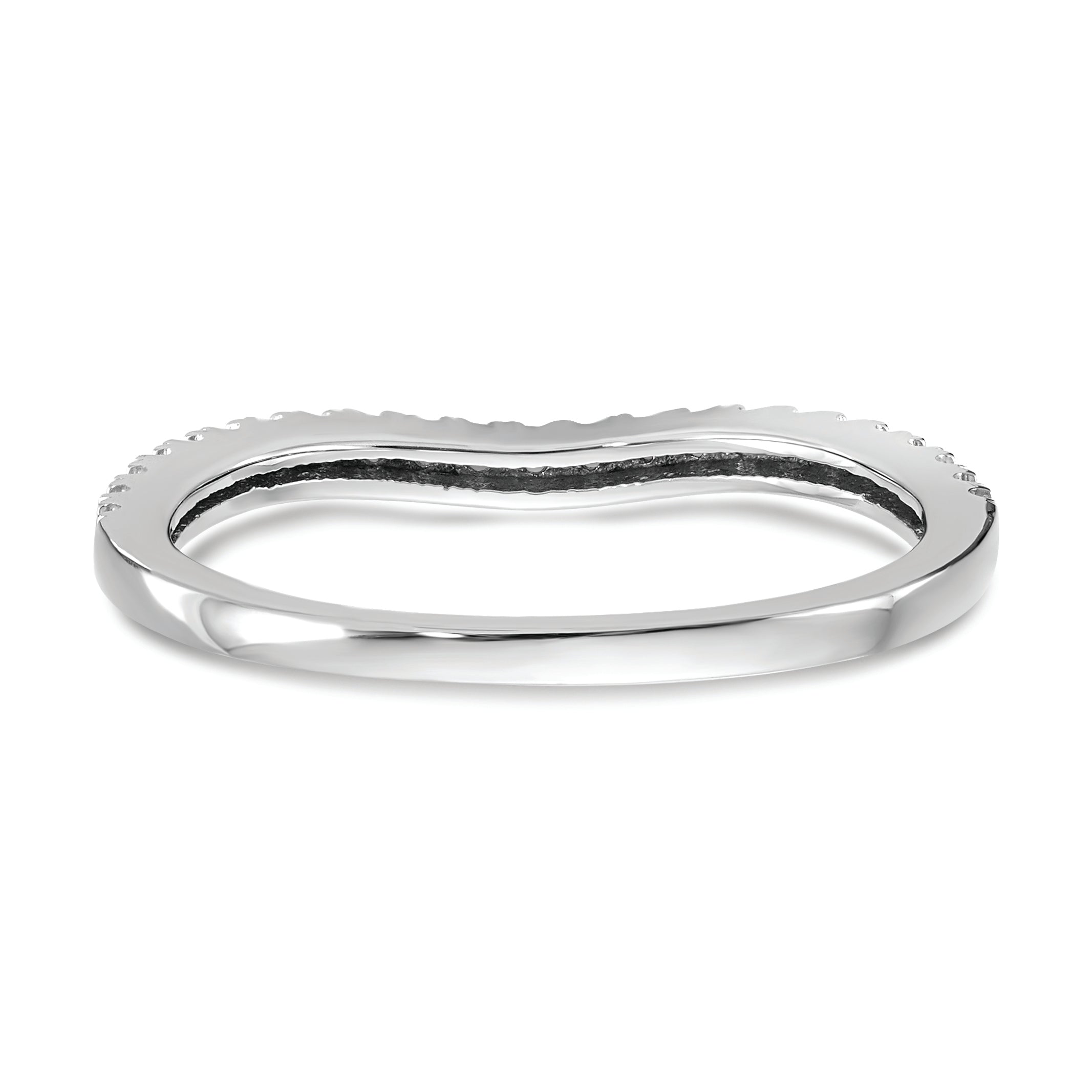 14k White Gold 1/8 carat Diamond Complete Wedding Band