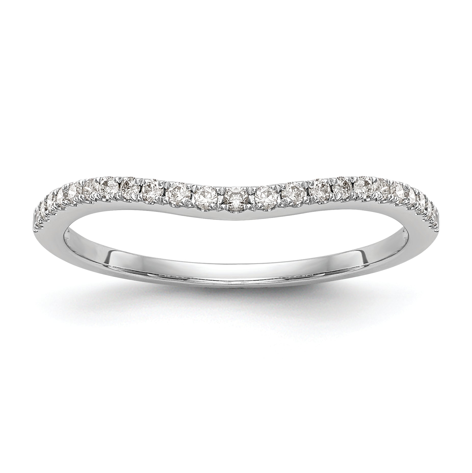 14k White Gold 1/8 carat Diamond Complete Wedding Band