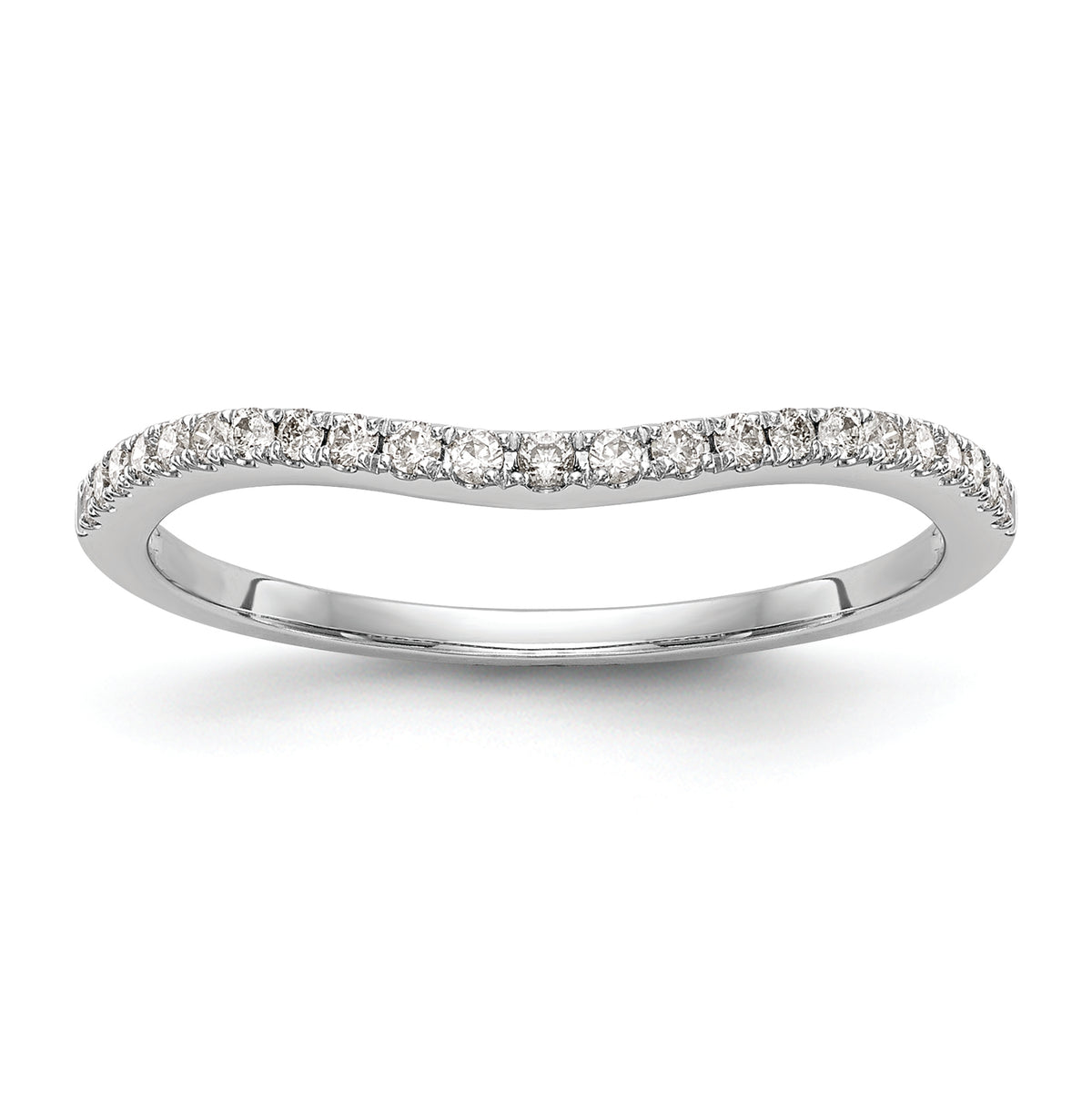 14k White Gold 1/8 carat Diamond Complete Wedding Band