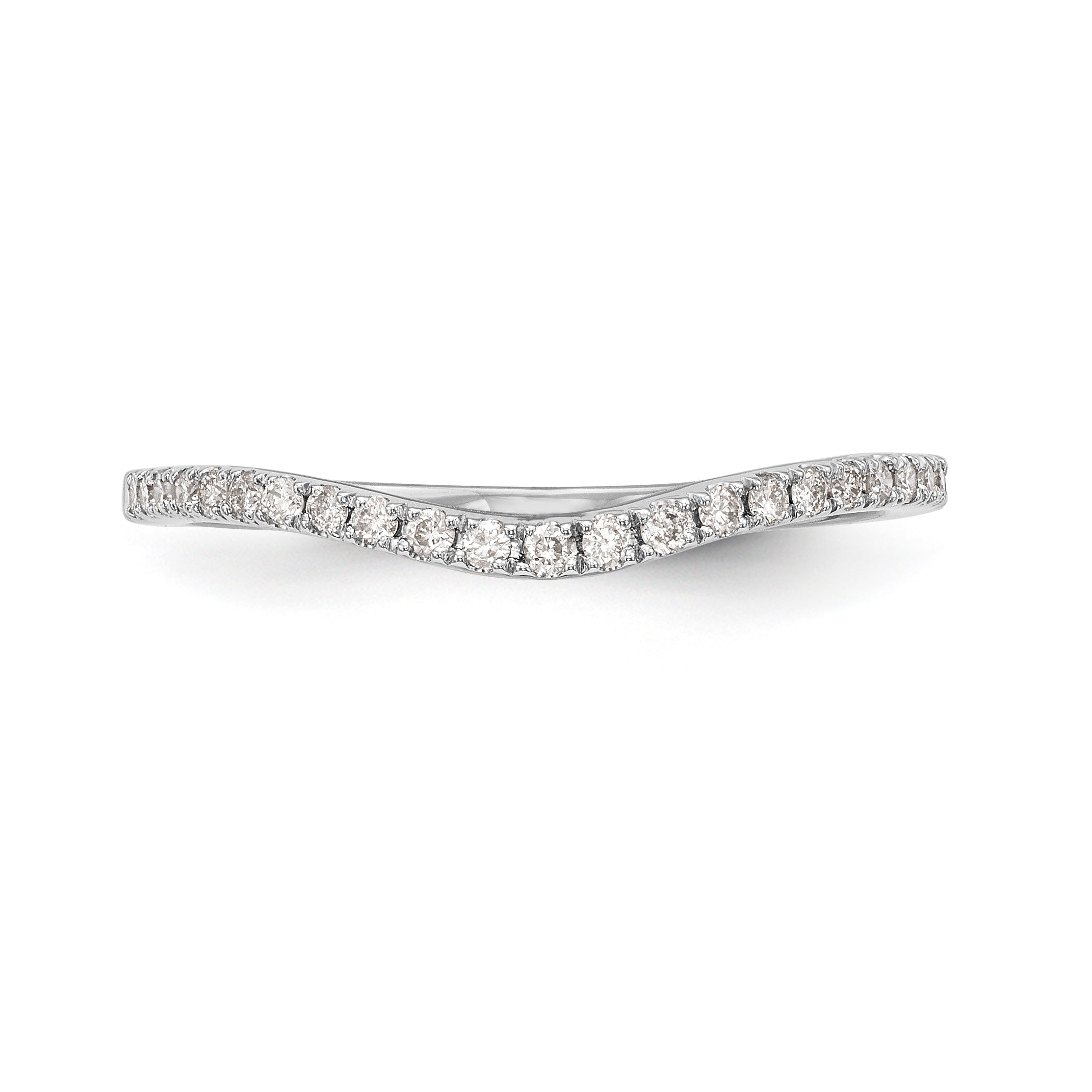 14K White Gold 1/8 carat Diamond Complete Wedding Band