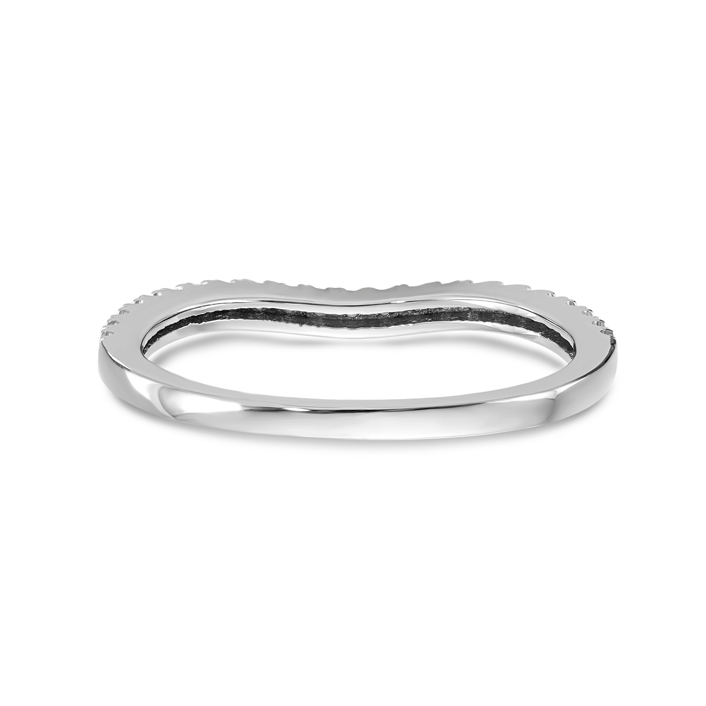 14K White Gold 1/8 carat Diamond Complete Wedding Band