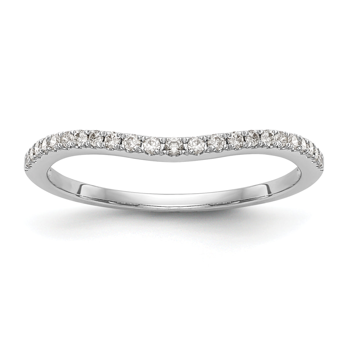 14K White Gold 1/8 carat Diamond Complete Wedding Band