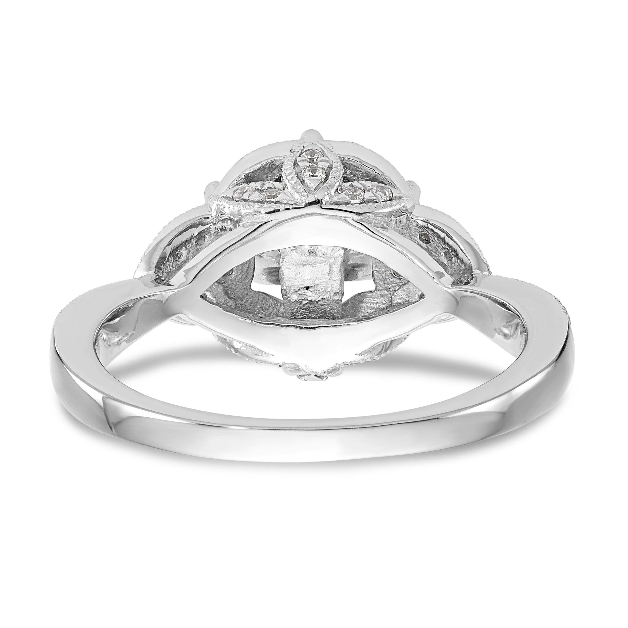 14K White Gold Halo Plus Peg Set 1/3 carat Diamond Semi-Mount Engagement Ring