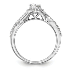 14K White Gold Lab Grown Diamond Complete Halo Engagement Ring