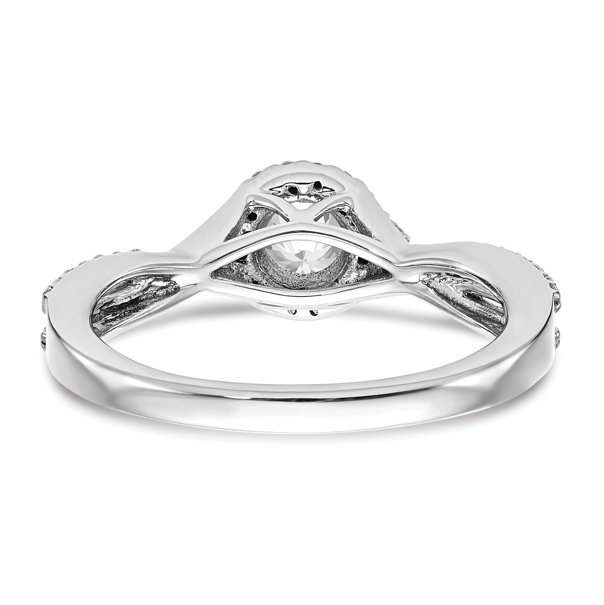 14K White Gold Lab Grown Diamond Complete Halo Engagement Ring