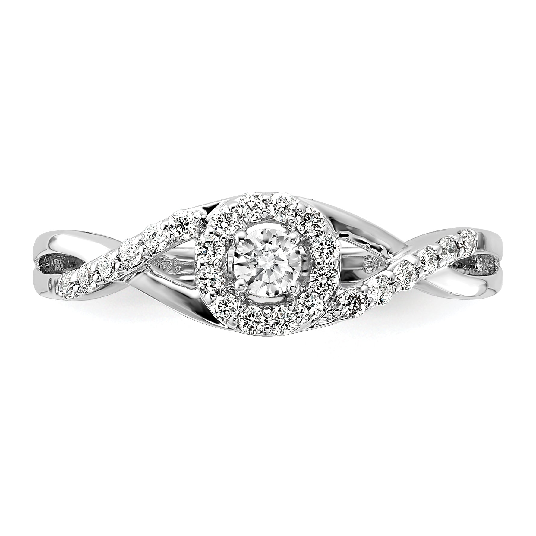 14K White Gold Lab Grown Diamond Complete Halo Engagement Ring