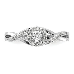 14K White Gold Lab Grown Diamond Complete Halo Engagement Ring