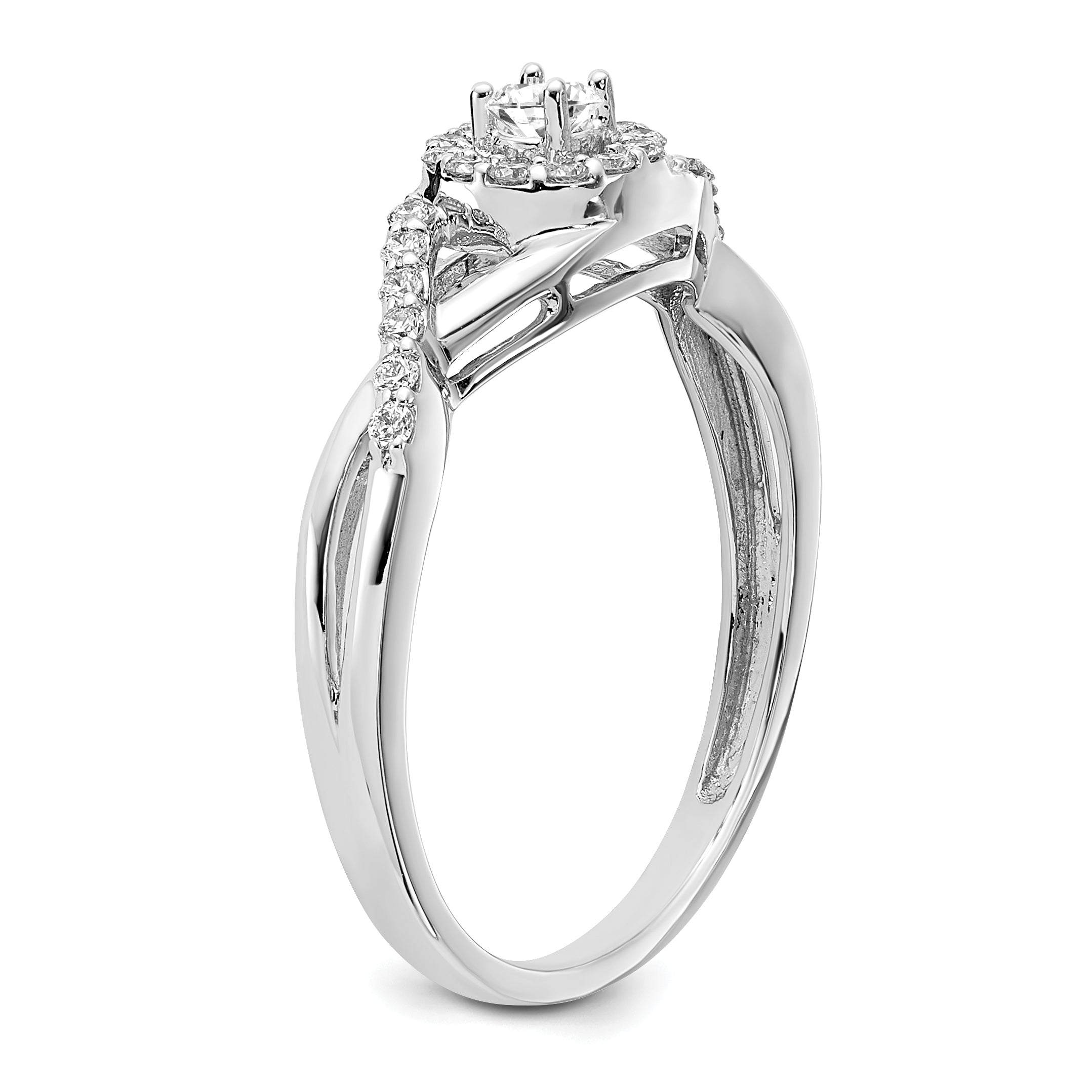 14K White Gold Lab Grown Diamond Complete Halo Engagement Ring