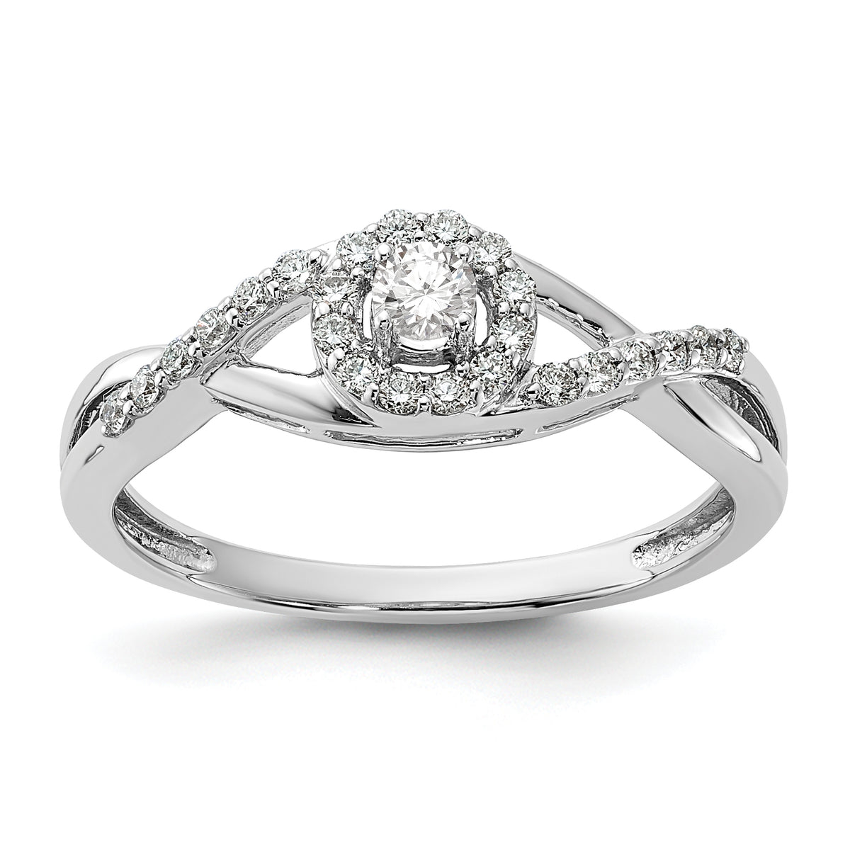 14K White Gold Lab Grown Diamond Complete Halo Engagement Ring