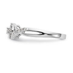 14K White Gold Halo Plus (Holds 1/10 carat (2.8mm) Round Center) 1/5 carat Diamond Semi-Mount Engagement Ring