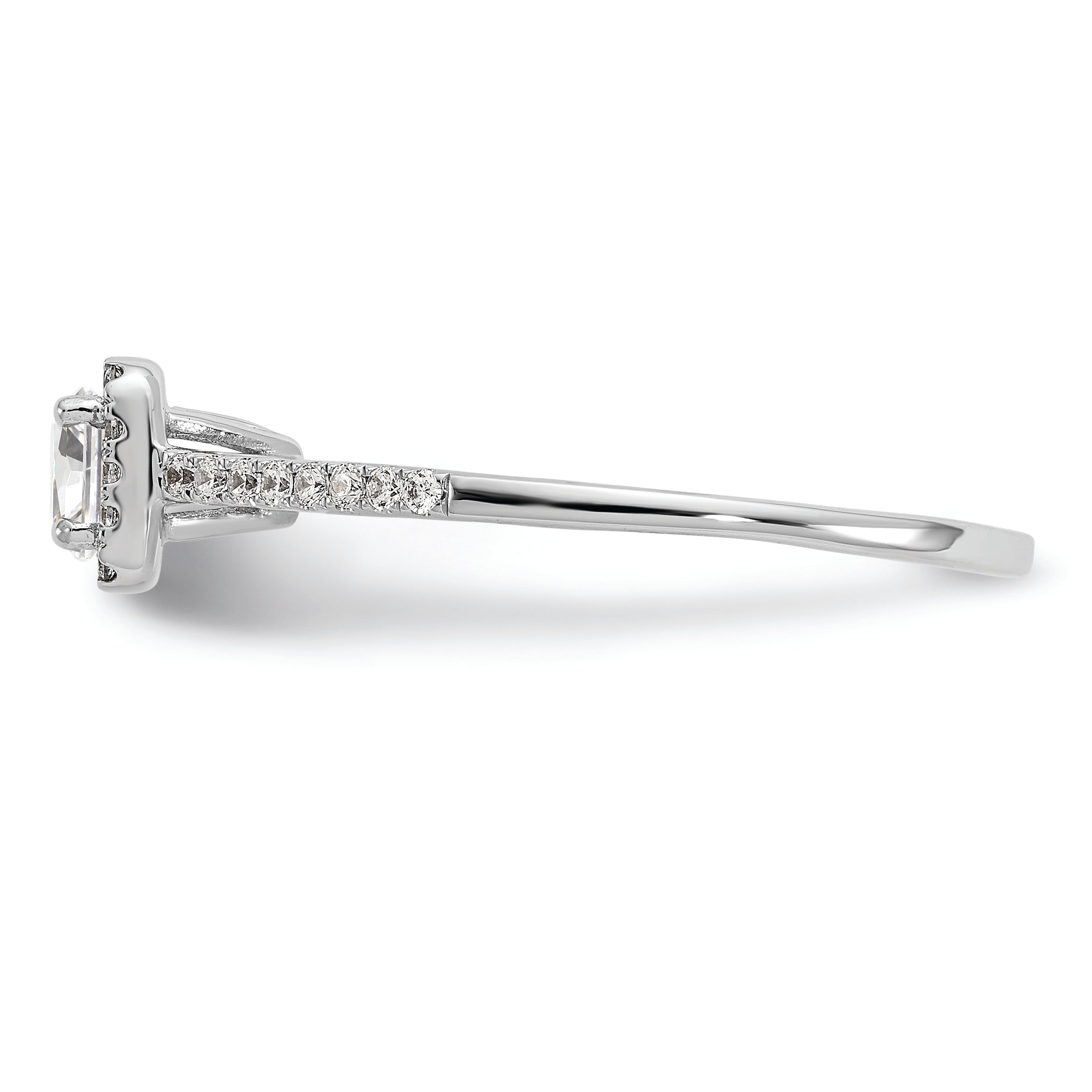 14K White Gold Halo Plus (Holds 1/3 carat (4.5mm) Round Center) 1/5 carat Diamond Semi-Mount Engagement Ring