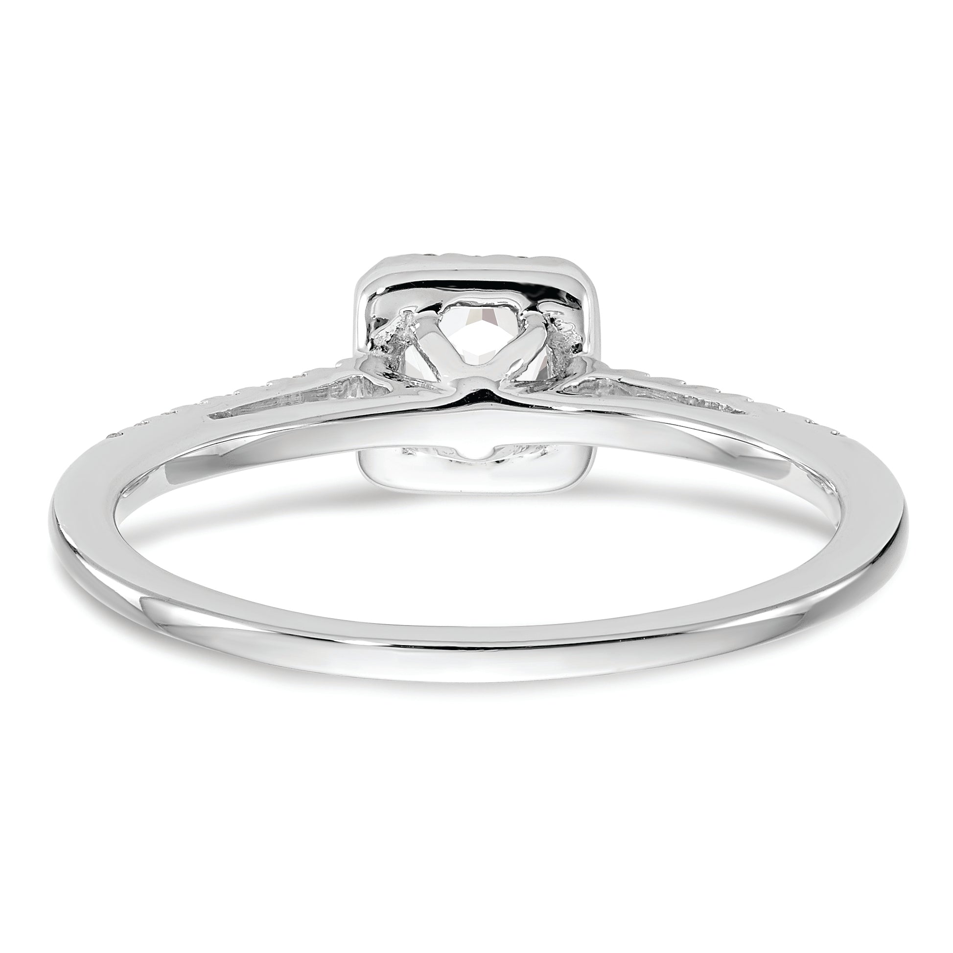 14K White Gold Halo Plus (Holds 1/3 carat (4.5mm) Round Center) 1/5 carat Diamond Semi-Mount Engagement Ring