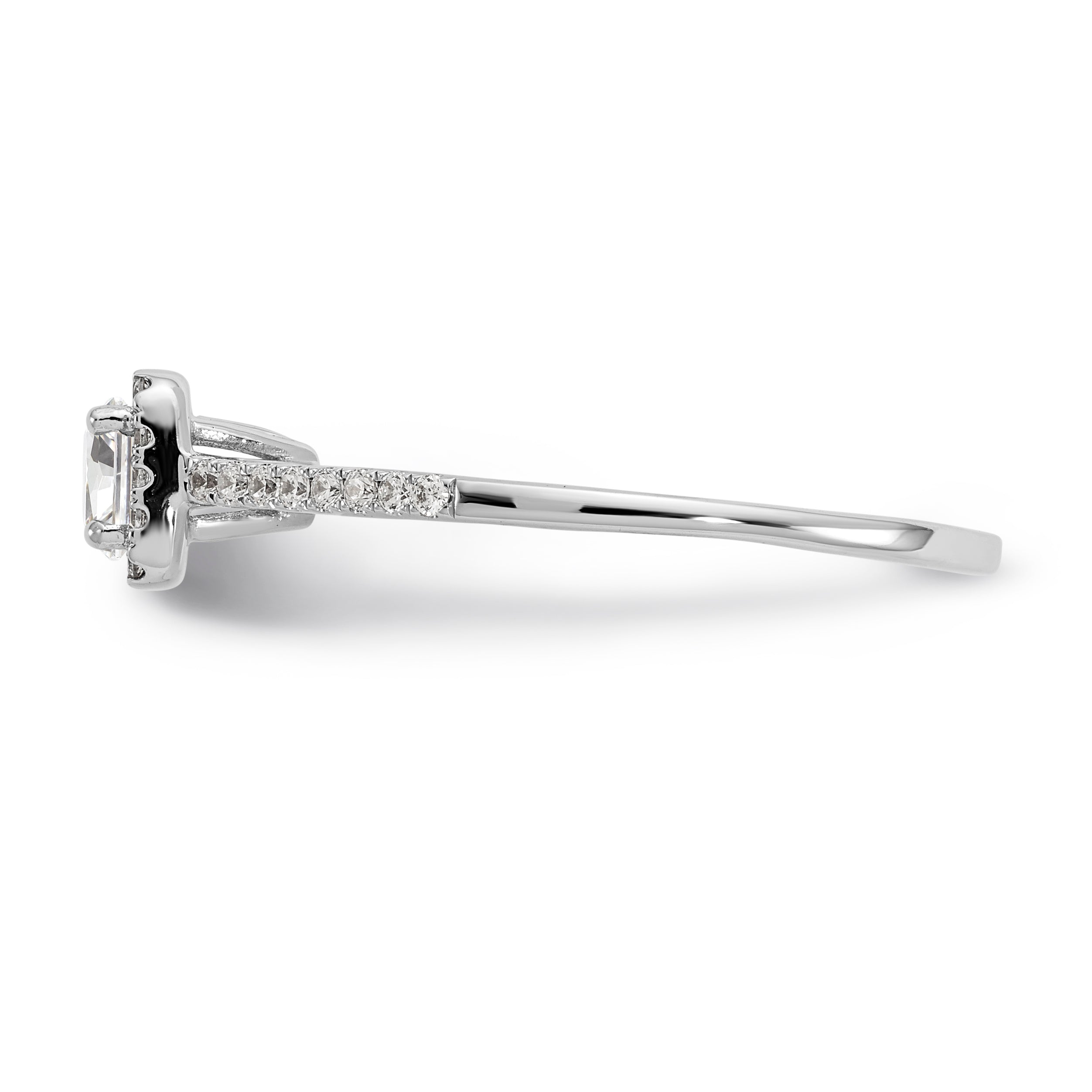 14K White Gold Halo Plus (Holds 1/3 carat (4.5mm) Round Center) 1/5 carat Diamond Semi-Mount Engagement Ring