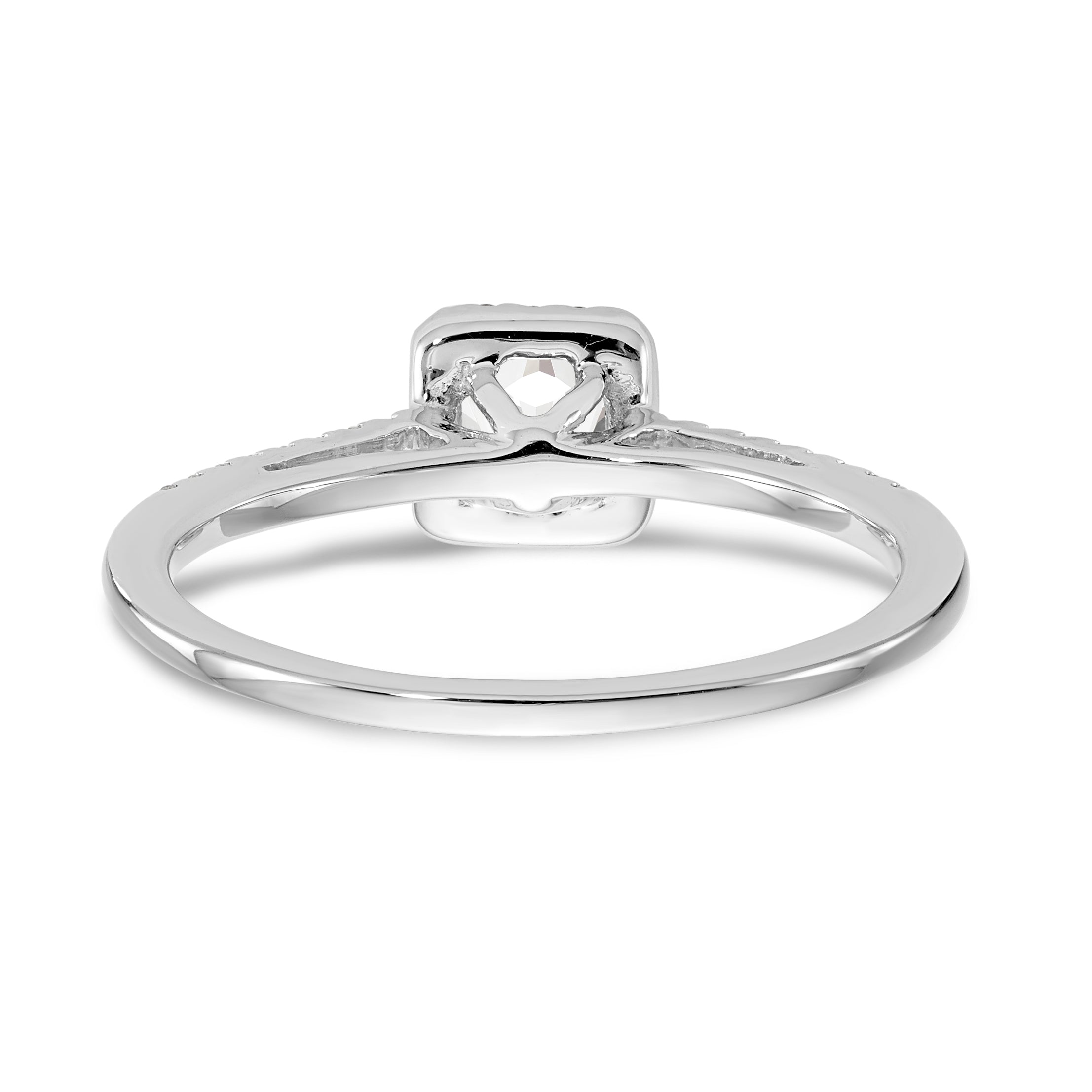 14K White Gold Halo Plus (Holds 1/3 carat (4.5mm) Round Center) 1/5 carat Diamond Semi-Mount Engagement Ring