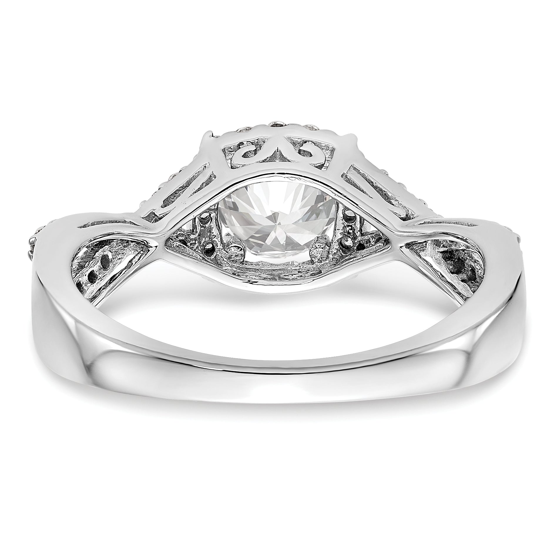 14K White Gold Lab Grown Diamond Complete Halo Engagement Ring