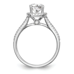 14K White Gold Halo Plus (Holds 1.25 carat (6.00mm) Cushion Center) 1/3 carat Diamond Semi-Mount Engagement Ring