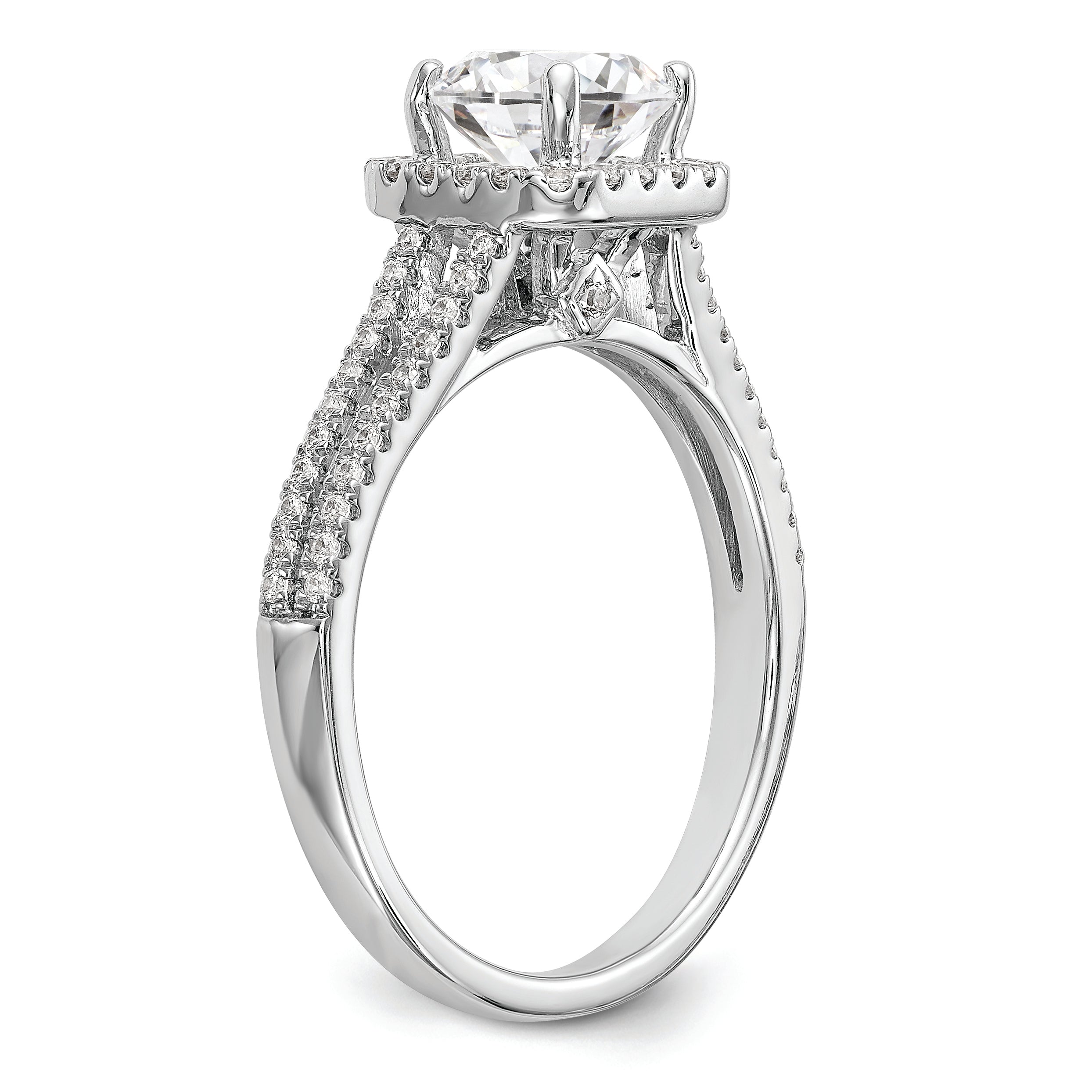 14K White Gold Halo Plus (Holds 1.25 carat (6.00mm) Cushion Center) 1/3 carat Diamond Semi-Mount Engagement Ring