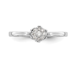 14K White Gold Complete Diamond Cluster Engagement Ring