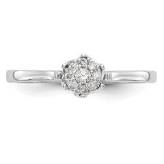 14k White Gold Complete Diamond Cluster Engagement Ring