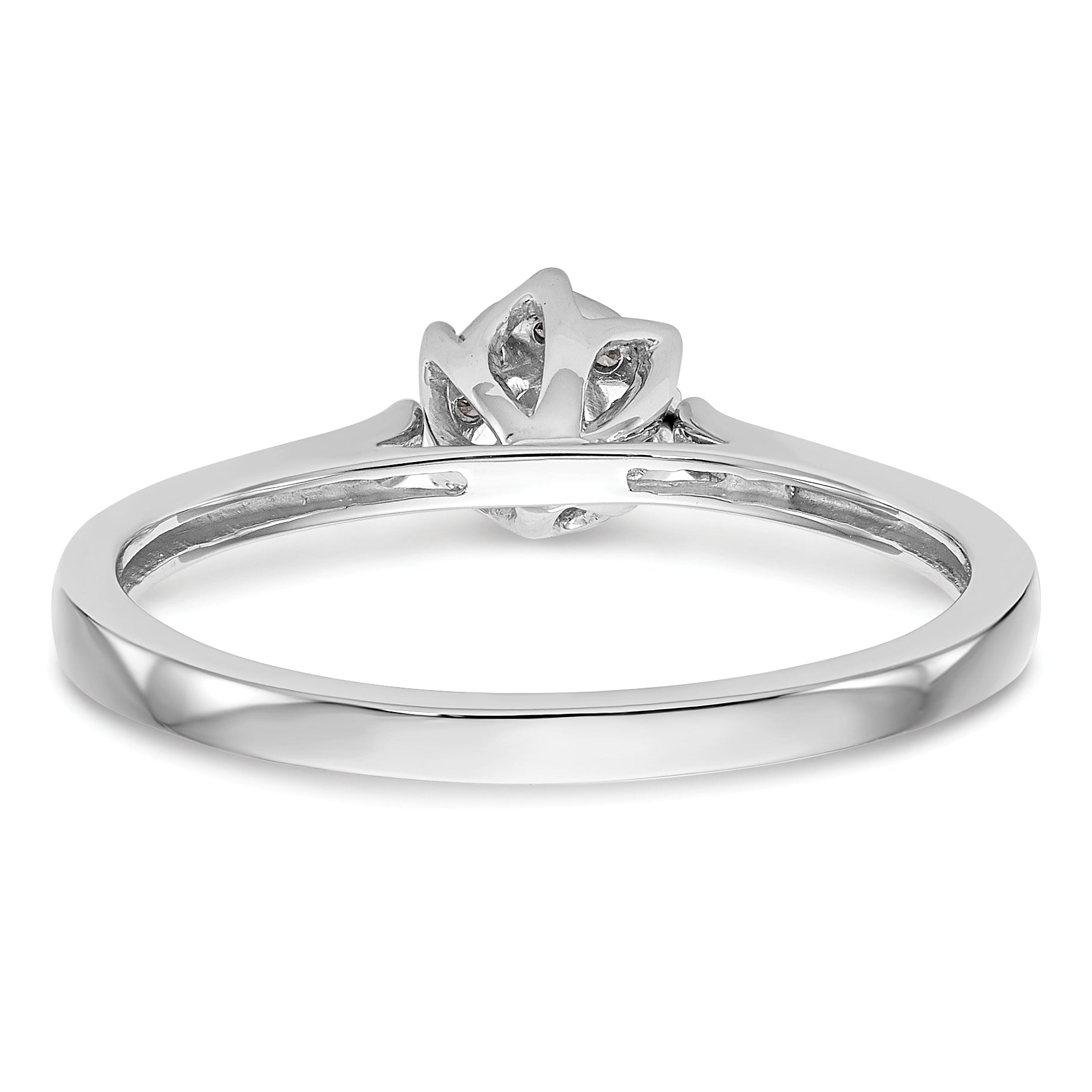 14k White Gold Complete Diamond Cluster Engagement Ring