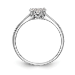 14K White Gold Halo Cluster 1/4 carat Diamond Complete Engagement Ring