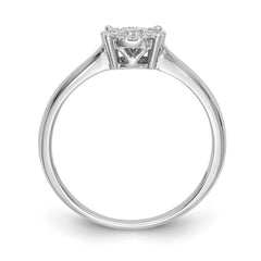 14K White Gold Halo Cluster 1/3 carat Diamond Complete Engagement Ring