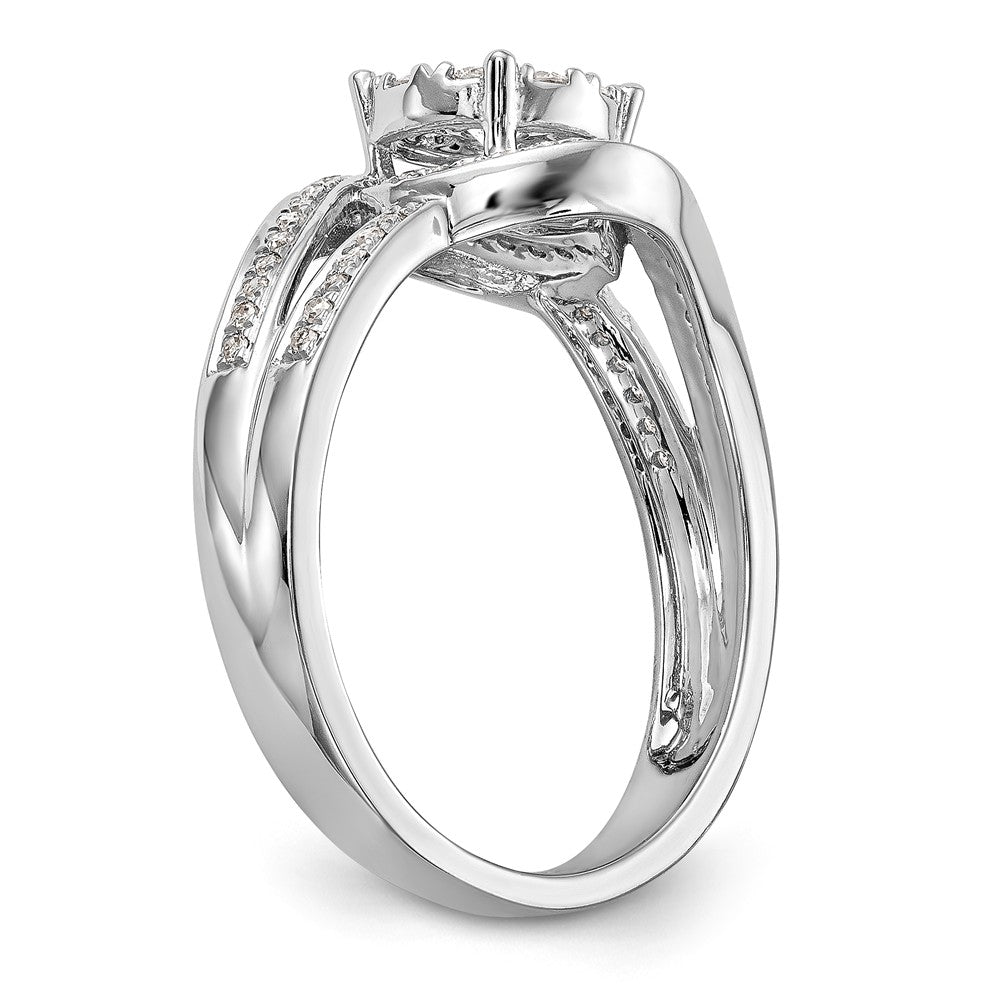 14K White Gold Complete Diamond Cluster Engagement Ring