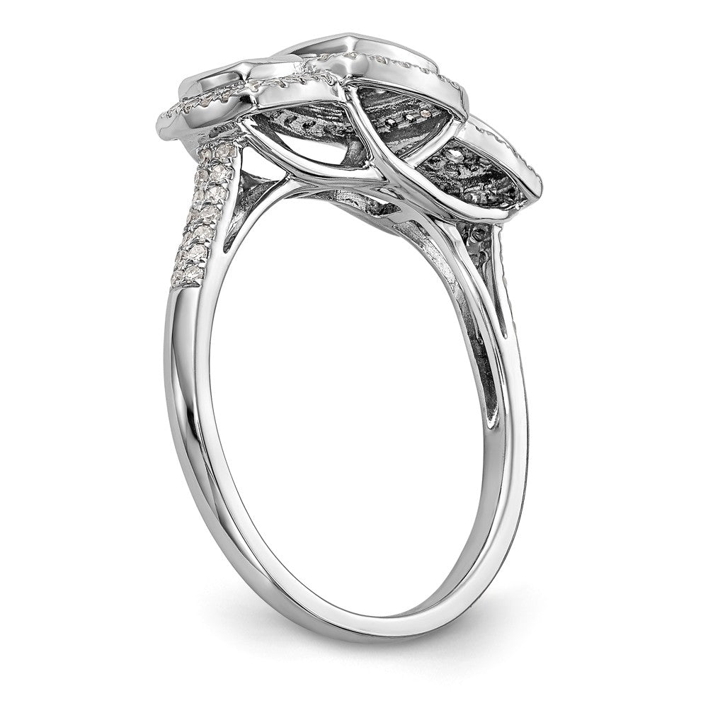 14K White Gold Complete Diamond Cluster Engagement Ring