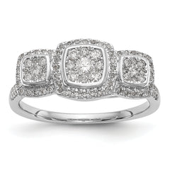 14K White Gold Complete Diamond Cluster Engagement Ring