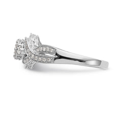 14K White Gold Complete Diamond Cluster Engagement Ring