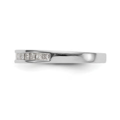 14K White Gold Channel-set 1/3 carat Princess Diamond Complete Wedding Band