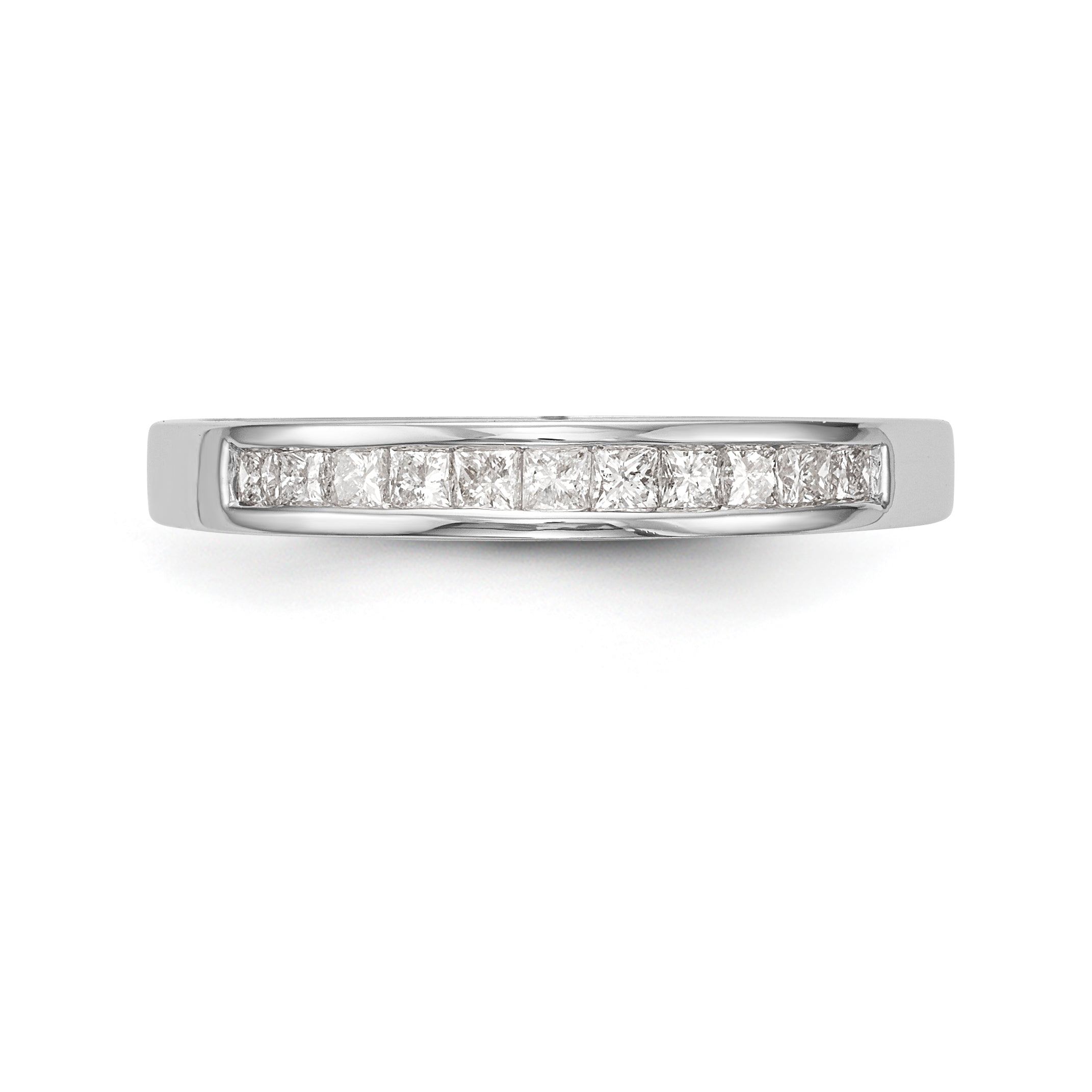 14K White Gold Channel-set 1/3 carat Princess Diamond Complete Wedding Band